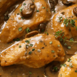 Skillet Chicken Breasts With Mushroom Sauce. Photo credit Savor the Best.