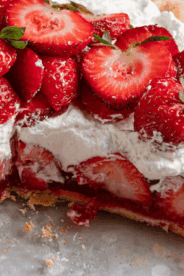 Classic Strawberry Jello Pie. Photo credit Best Desserts.