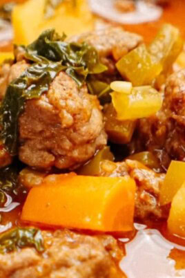 Crockpot Hamburger Soup close up image