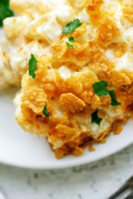 funeral potatoes on a plate