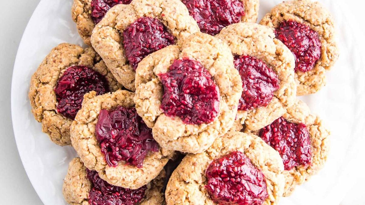 Almond Thumbprint Cookies. Photo credit Debra Klein.