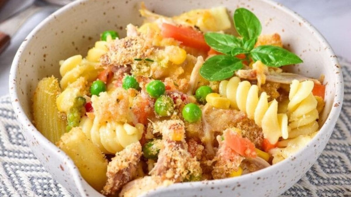 Easy Baked Turkey Pasta Casserole. Photo credit Intentional Hospitality.