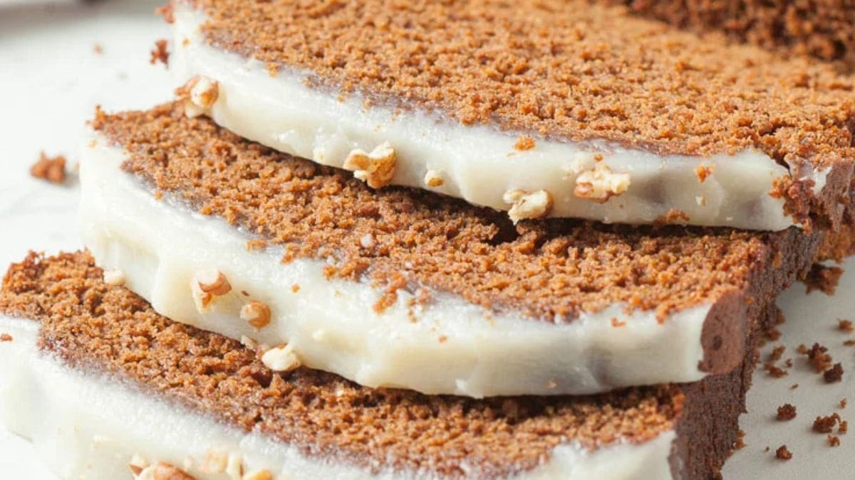 Moist Gingerbread with Cream Cheese Frosting. Photo credit Chew Out Loud.