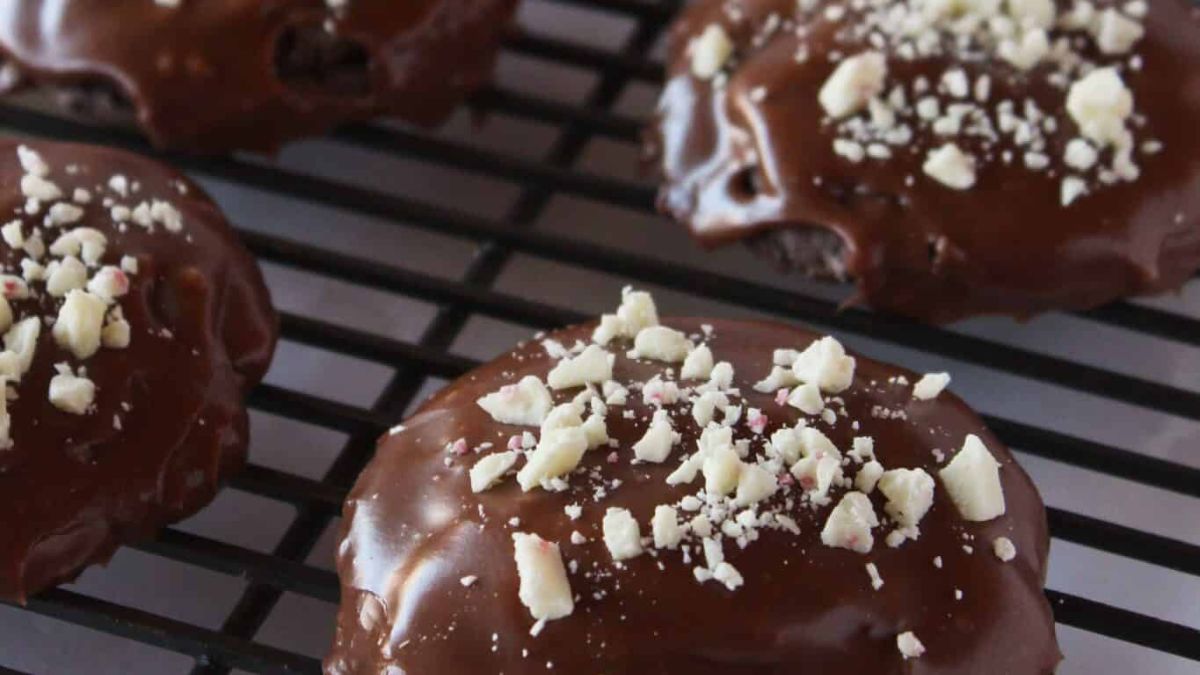Peppermint Texas Sheet Cake Cookies. Photo credit Practically Homemade.