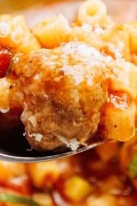 Easy Italian Meatball Soup. Photo credit Lauren's Latest.