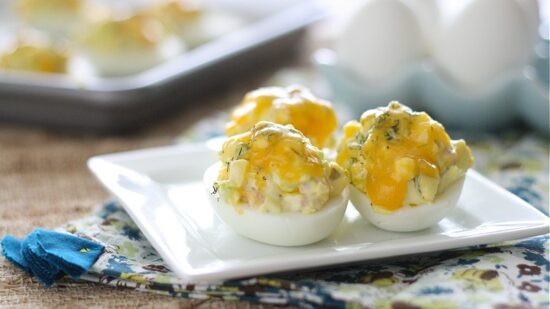 Ham and Cheese Deviled Eggs