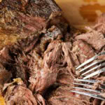 Tender And Juicy Beef Carnitas In A Slow Cooker. Photo credit Butter and Baggage.