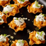 20 Minute Baked Buffalo Chicken Cups. Photo credit Butter and Baggage.