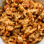 Cheesy Taco Pasta Recipe. Photo credit Lauren's Latest.