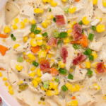 Creamy Crockpot Chicken Corn Soup. Photo credit Intentional Hospitality.