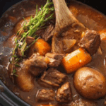Slow Cooker Beef Stew With Onion Soup Mix. Photo credit Savor the Best.