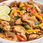 Air Fryer Chicken Fajitas. Photo credit Semi Homemade Kitchen.