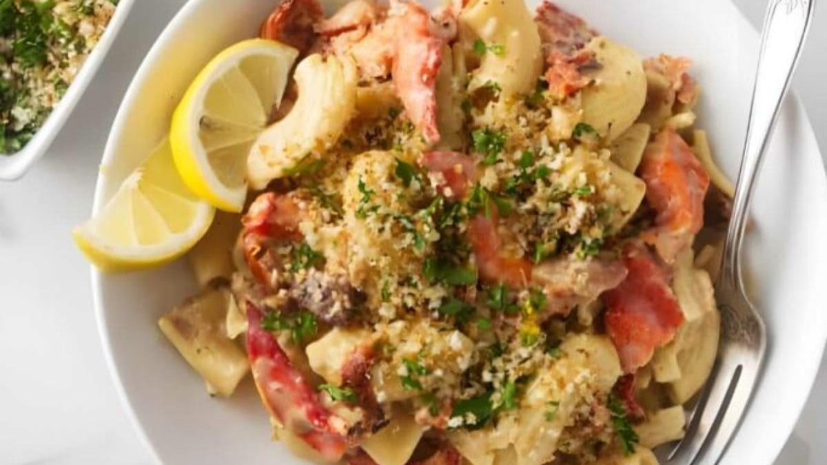 Creamy Lobster Pasta. Photo credit Savor the Best.