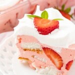 Dreamy No Bake Strawberry Angel Food Cake. Photo credit Intentional Hospitality.