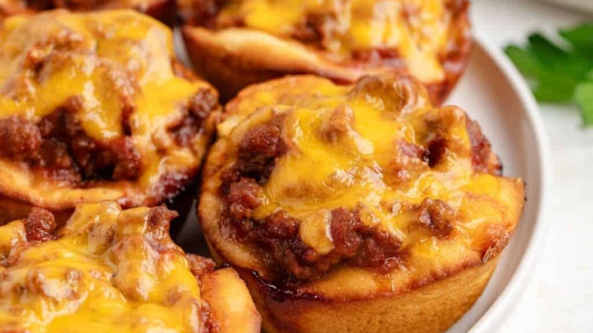 Easy Sloppy Joe Biscuit Cups. Photo credit Semi Homemade Kitchen.