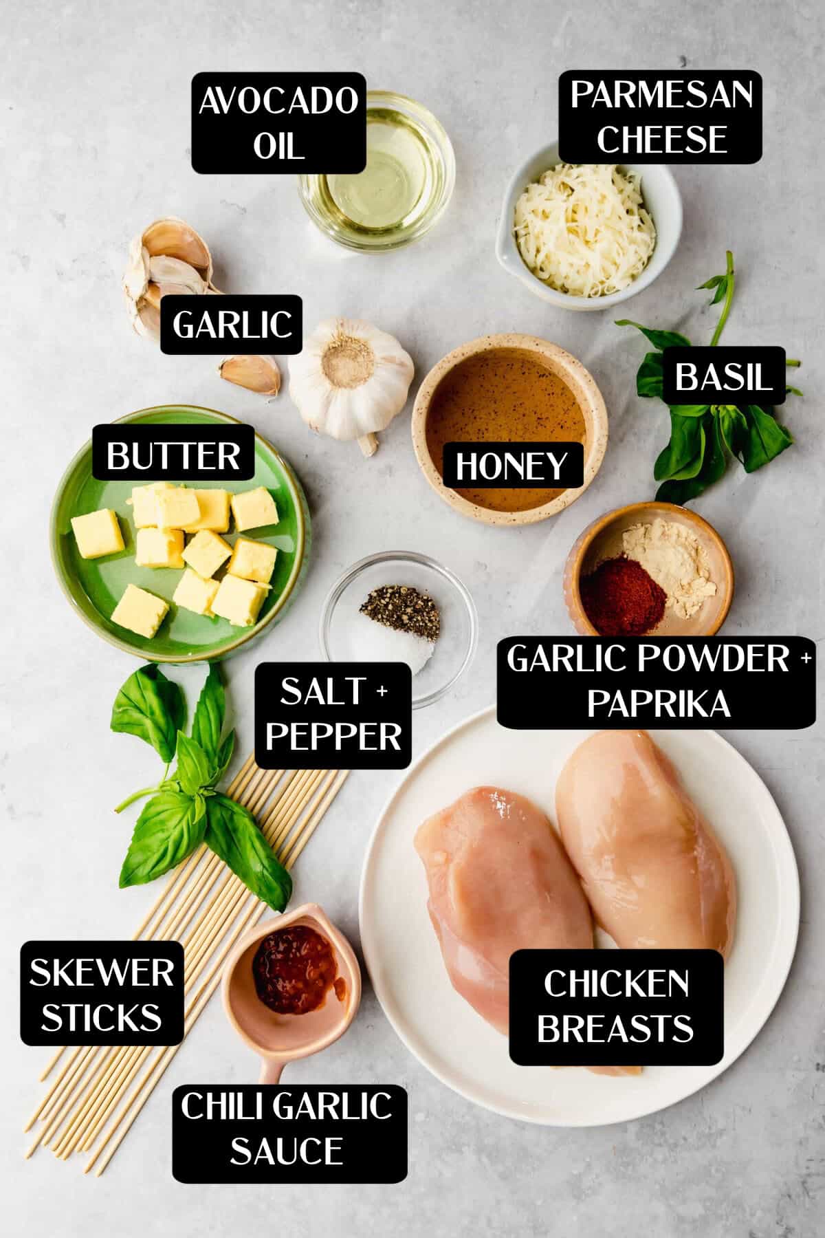 Ingredients for Chicken Air Fryer Skewers