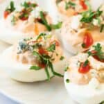 Buffalo Deviled Eggs. Photo credit Lauren's Latest.