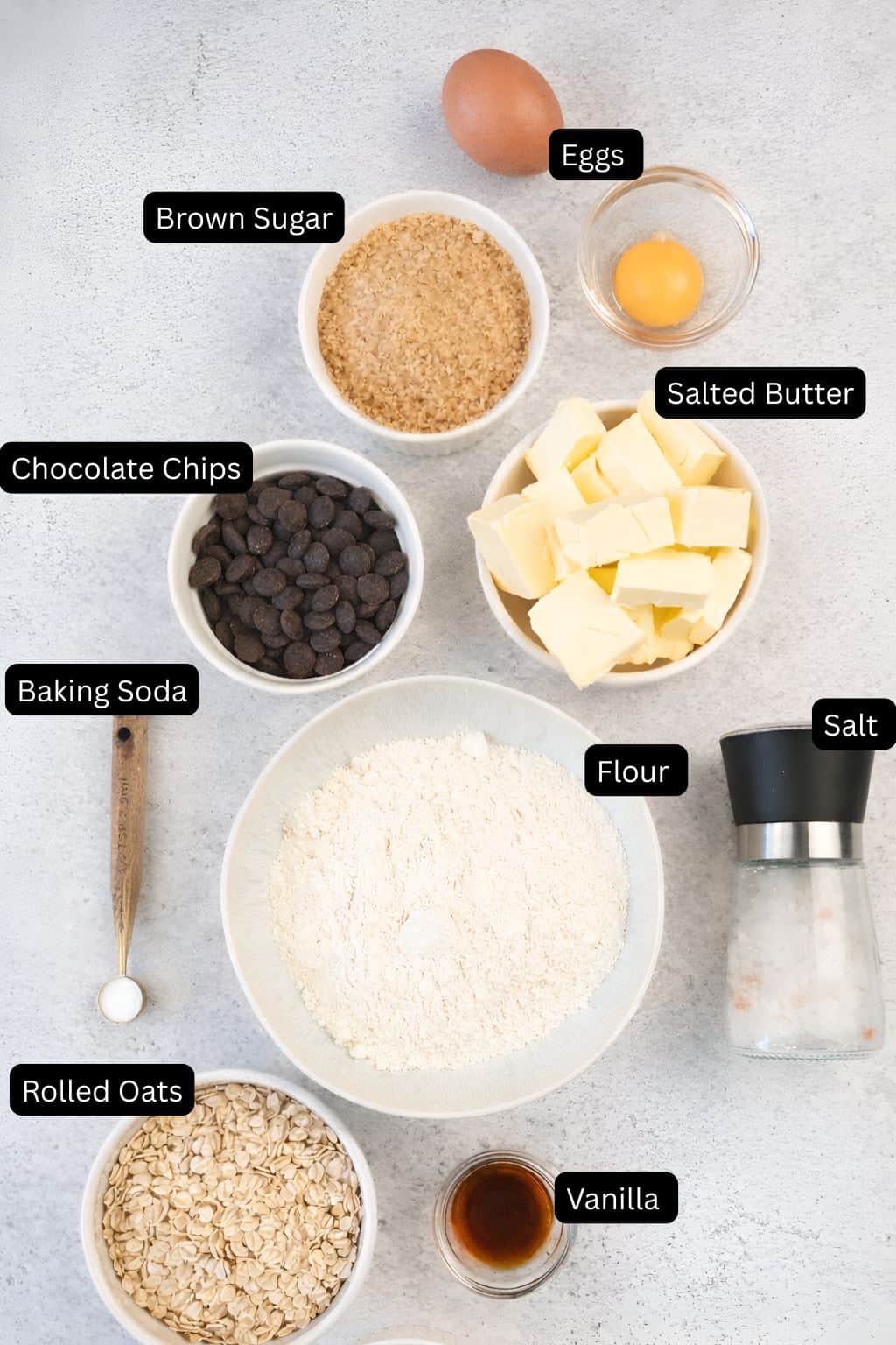 Oatmeal Chocolate Chip Cookies Ingredients