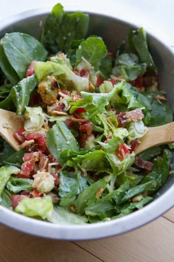 That Good Salad with fresh greens, crunchy toppings, and flavorful dressing