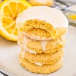 Delicious lemon sugar cookies topped with sweet icing, perfect for spring and summer treats.