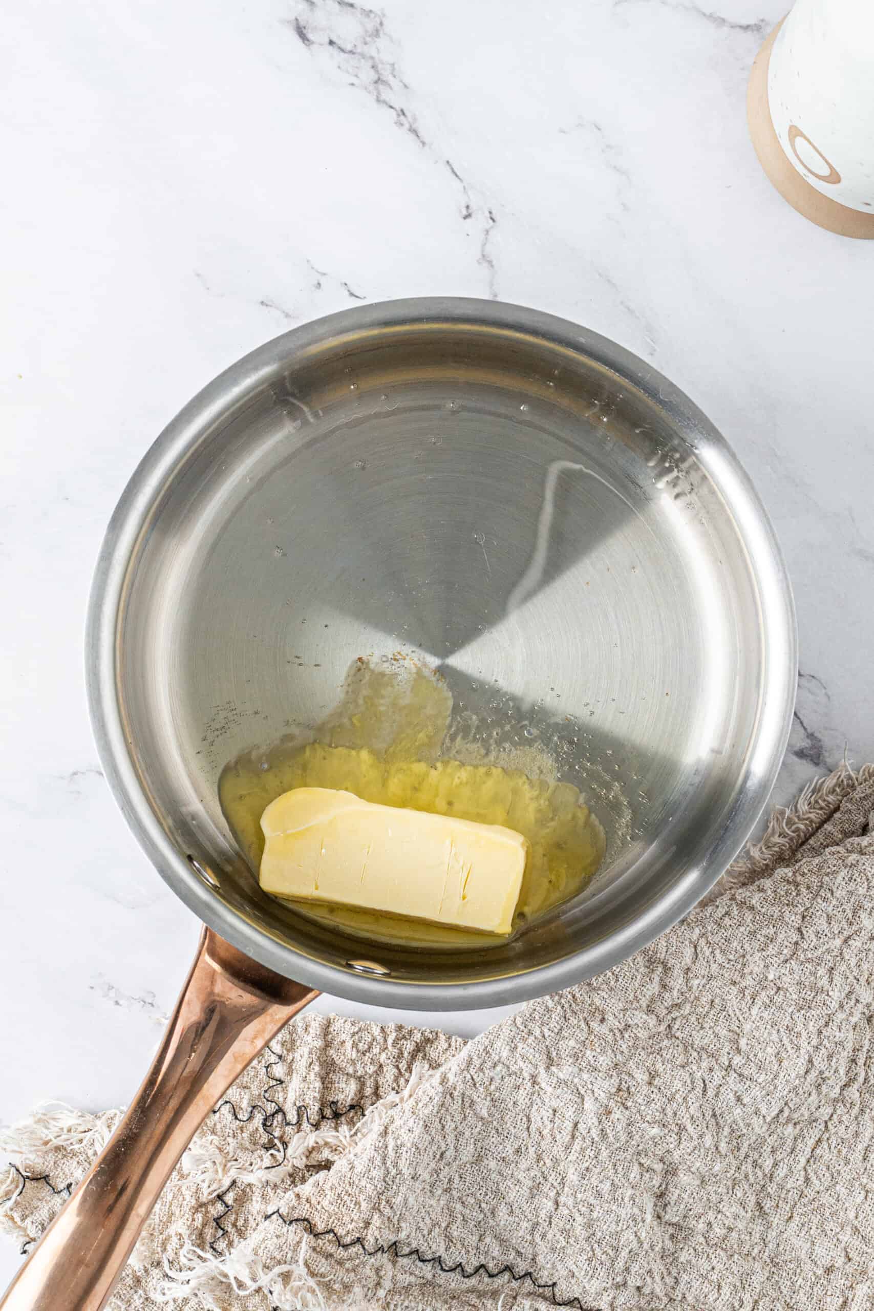 Butter melting in a saucepan