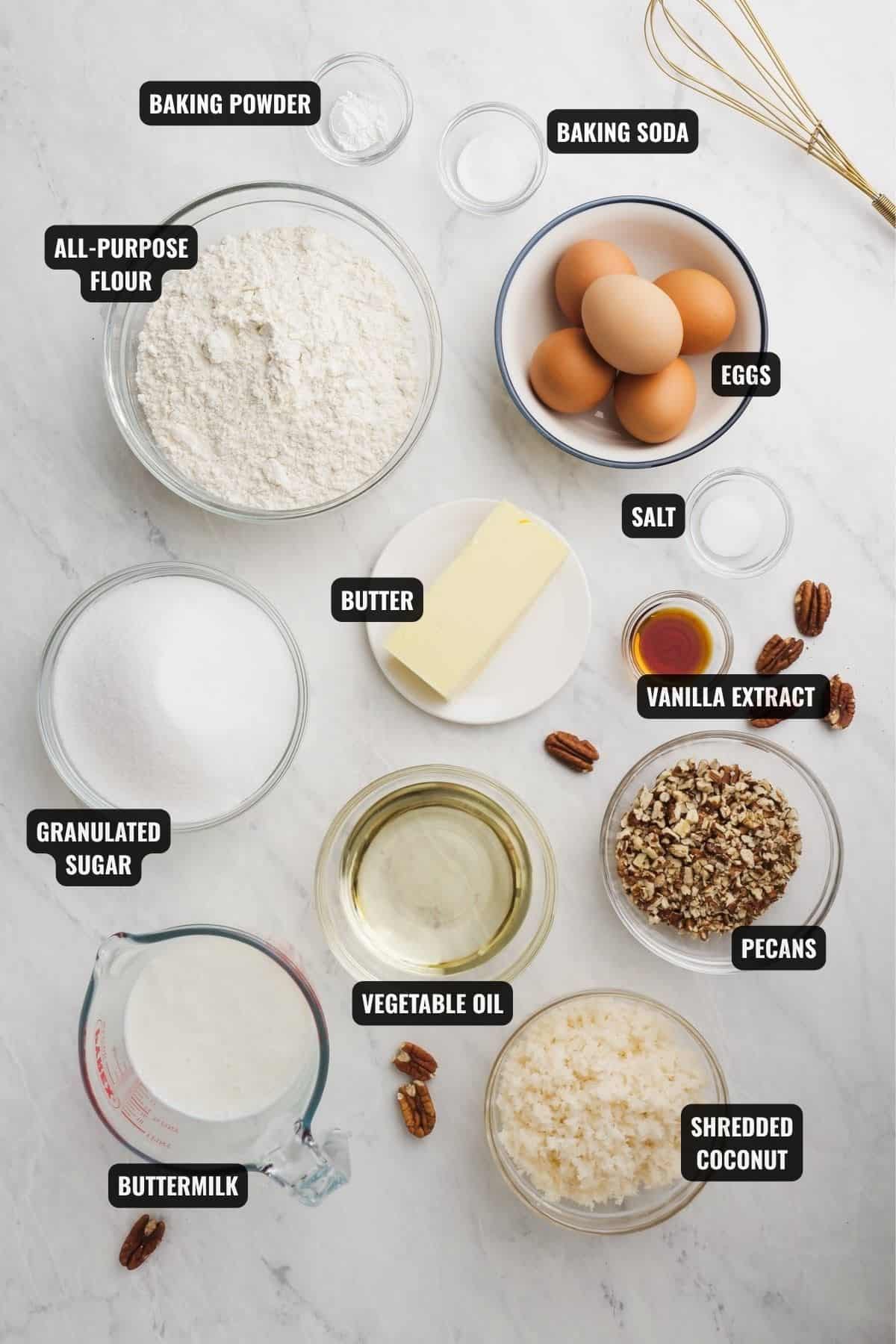 ingredients for vanilla bean cheesecake recipe including